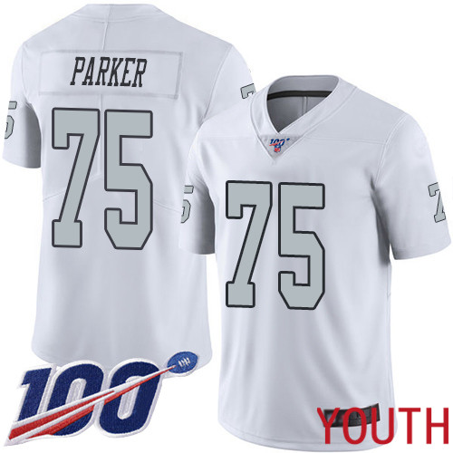 Oakland Raiders Limited White Youth Brandon Parker Jersey NFL Football 75 100th Season Rush Vapor Jersey